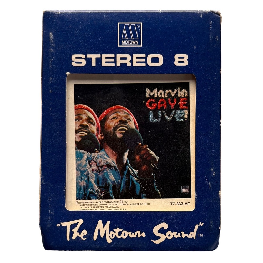 Marvin Gaye Live! 8-Track Tape Vintage 1974 Motown Tamla T7-333-HT Soul R&B